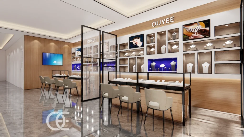 Diamond Store hinterleuchtetes wandmontiertes Design