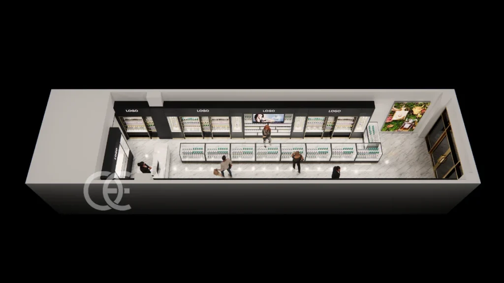 Мебель и витрины для магазина парфюмерии на заказ, дизайн роскошных магазинов парфюмерии (1)