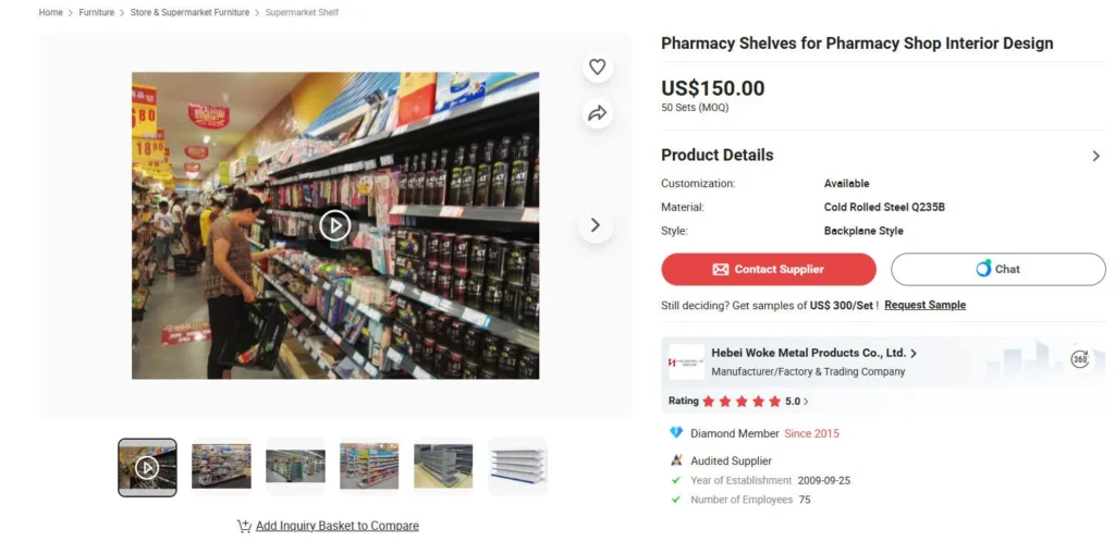 wokemetal-Metal eczane rafları