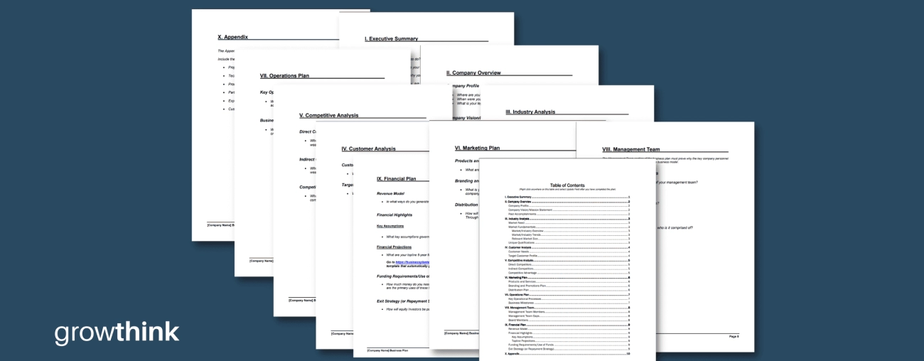 Geschäftsplan-Komponenten und Finanzierungsoptionen