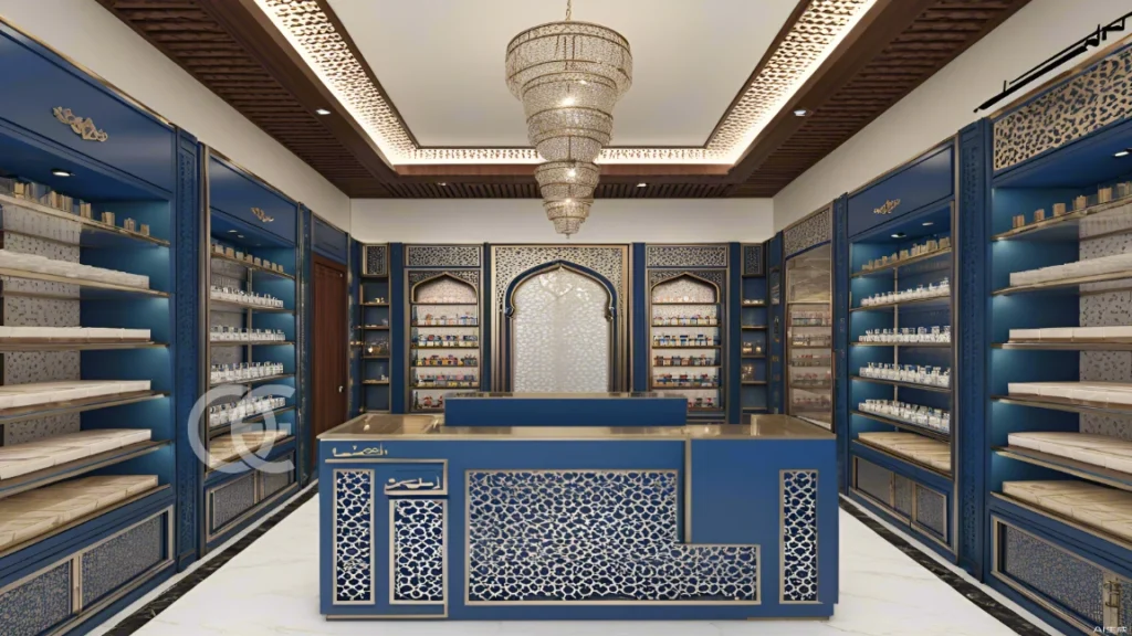 تصميم عرض العطور الفاخر مع خزائن عرض زجاجية مع إضاءة LED (3)
