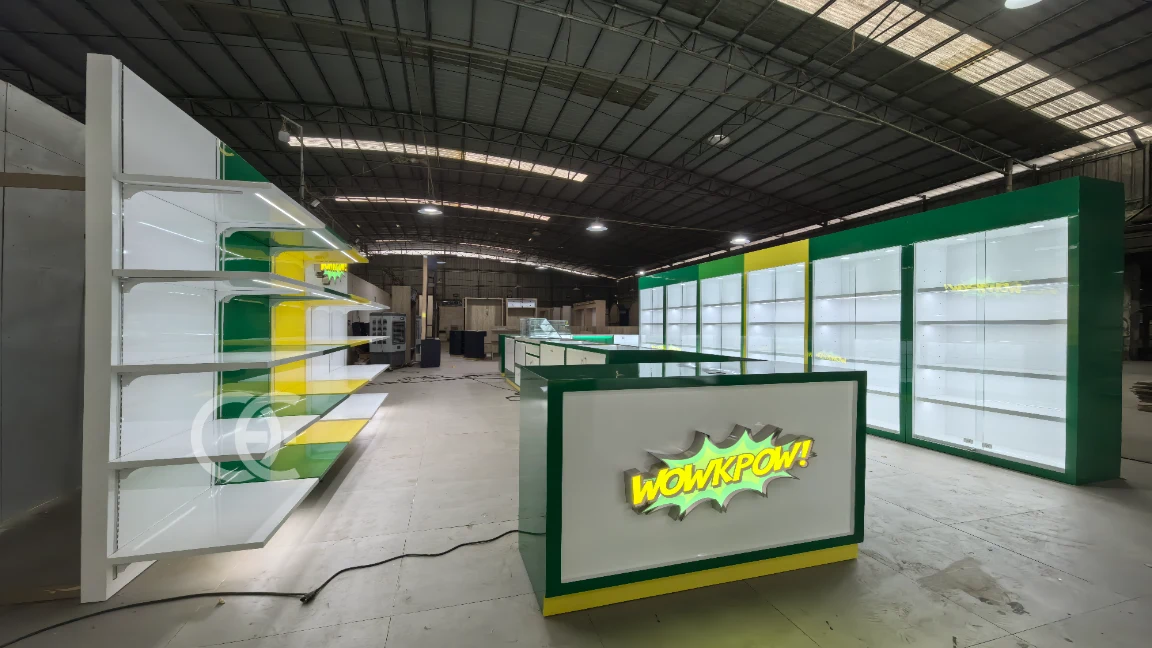 cannabis dispensary display showcase counters