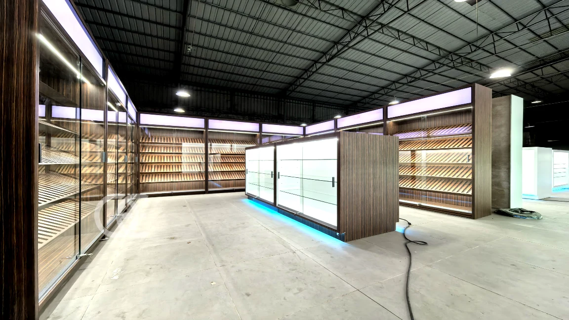 cannabis store shelf display