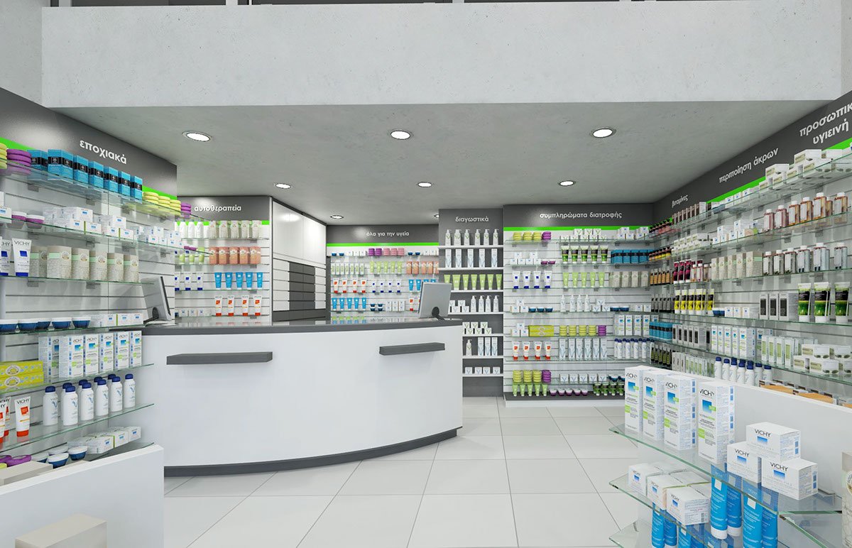Modern Simple Pharmacy Interior Design