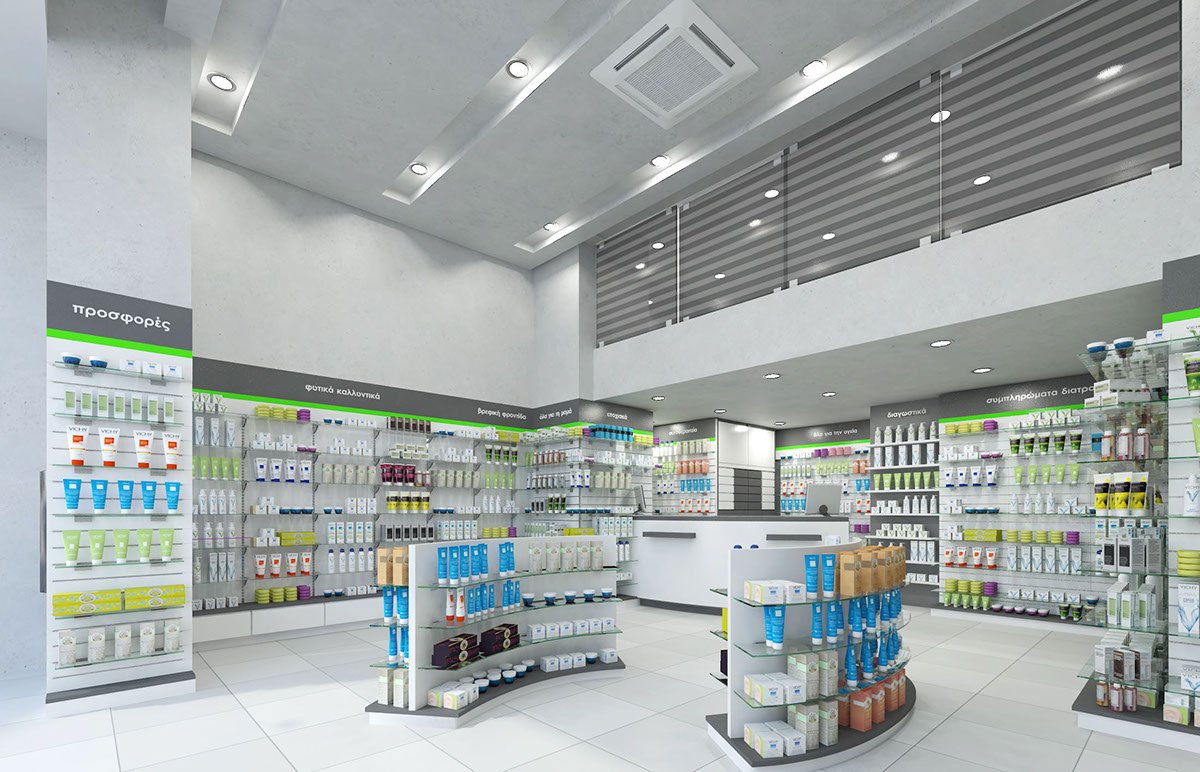 Modern Simple Pharmacy Interior Design