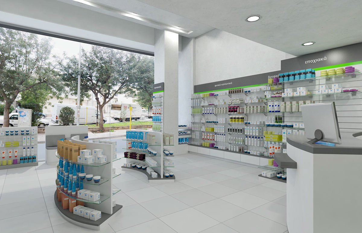 Modern Simple Pharmacy Interior Design