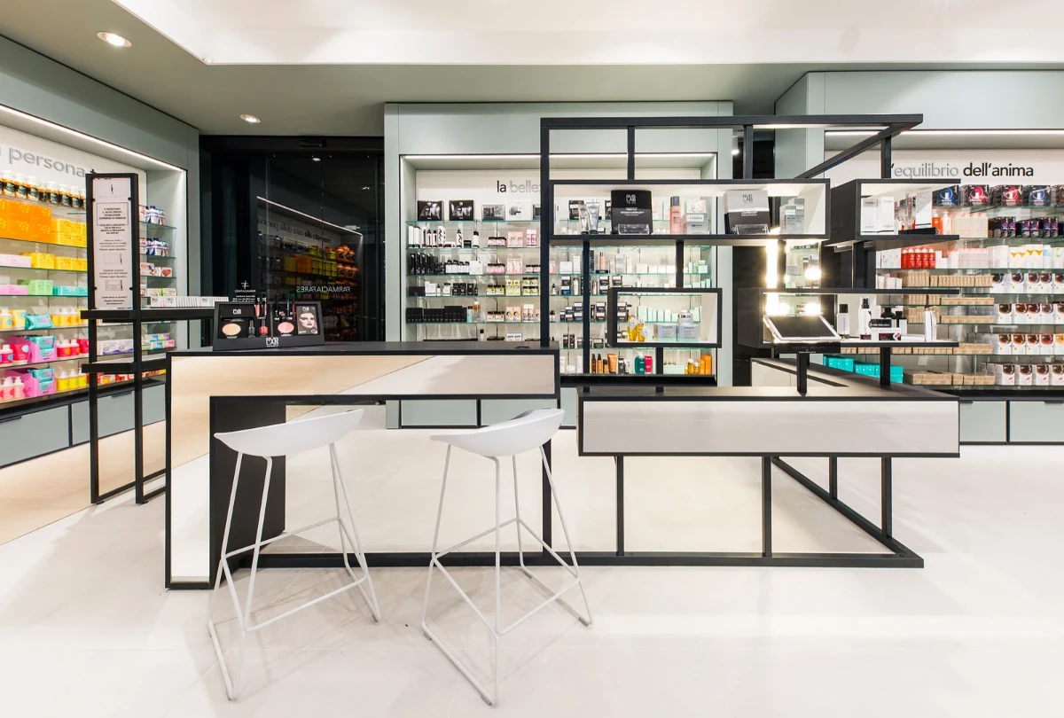 Design da sala de armazenamento da farmácia