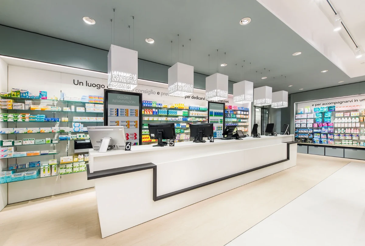 Design da sala de armazenamento da farmácia