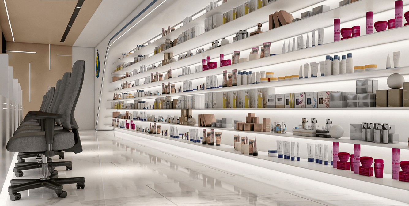 Modern Pharmacy Inside Furniture Layout Design
