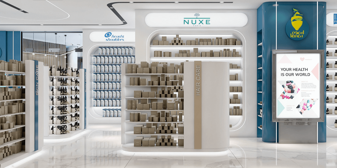 Modern Pharmacy Inside Furniture Layout Design