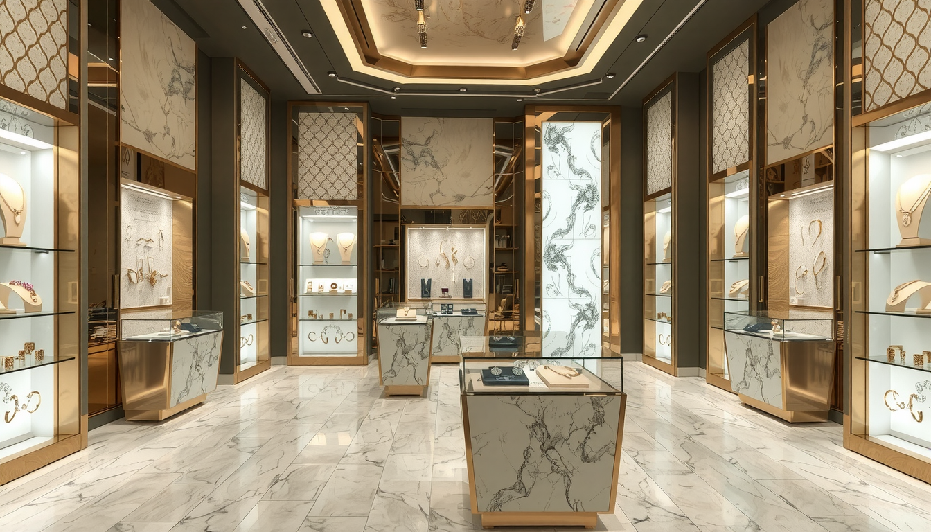 Luxury Retail Store Interior Design For Gold Jewelry