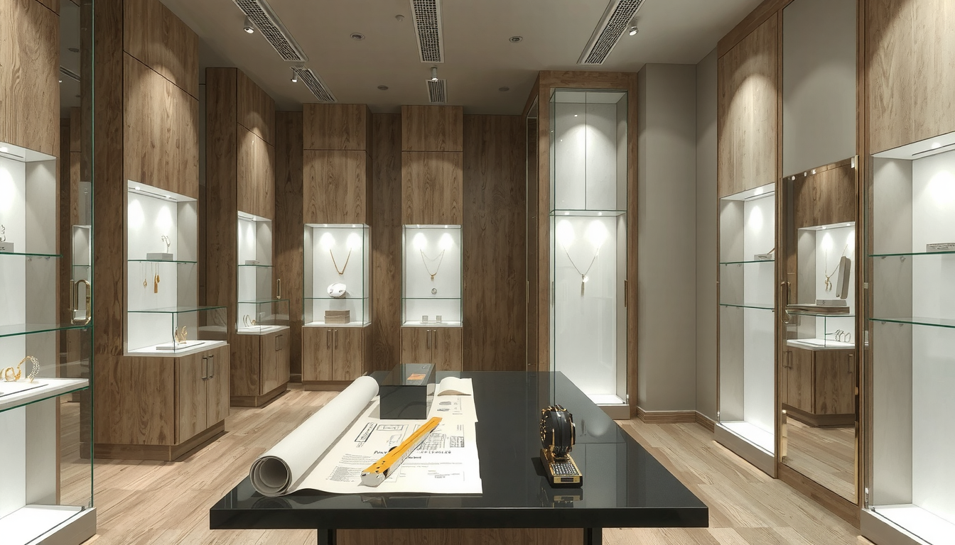 Diseño moderno de sala de exposición de joyería Diseño moderno de sala de exposición de joyería