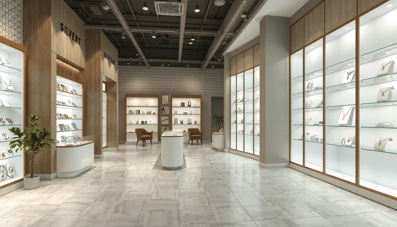 Интерьер магазина серебряных украшений