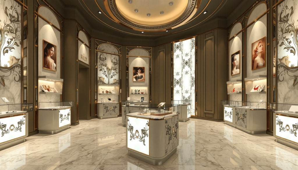 Diseño de Sala de Exposición de Joyería ROMANTI: Estilo Americano y Belleza Artística 16 imagen0_1344_768