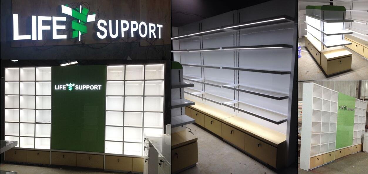 современный дизайн интерьера аптеки