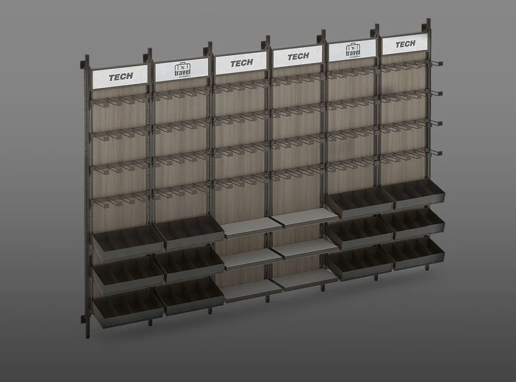 clothing store Wall Mounted Clothing Display