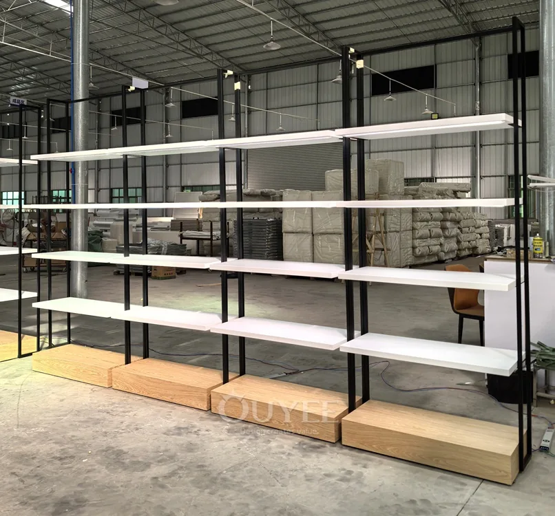 Black Frame Wood Retail Display Rack 05