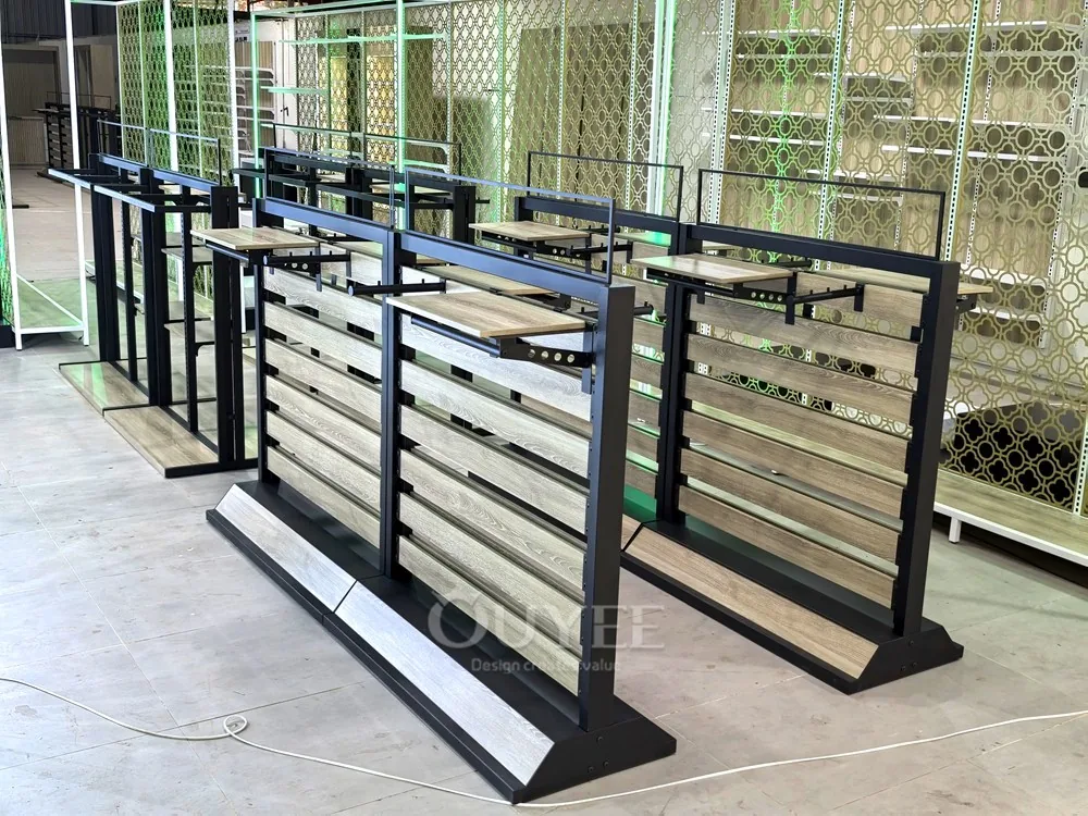 Black Tiered Island Display Rack Set 02