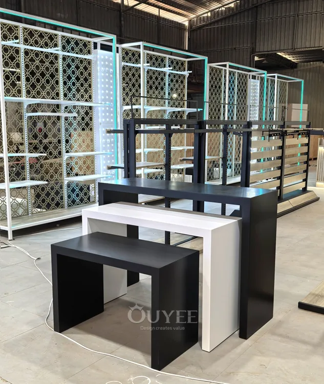 Black Tiered Island Display Rack Set 06