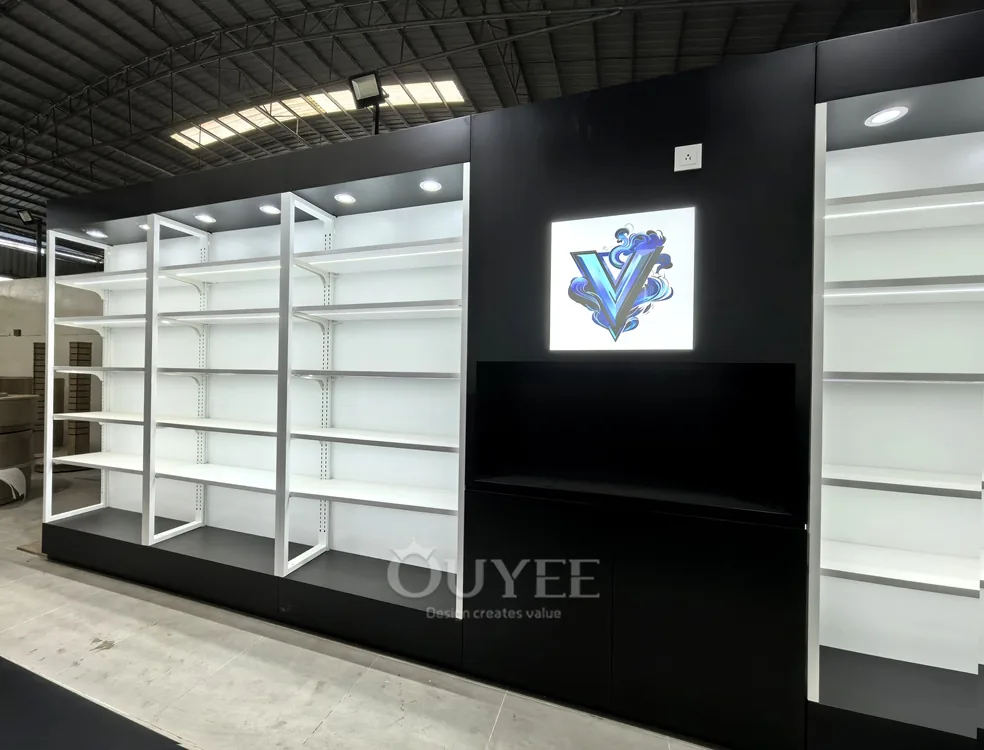 Black and White LED Wall Display Rack 03