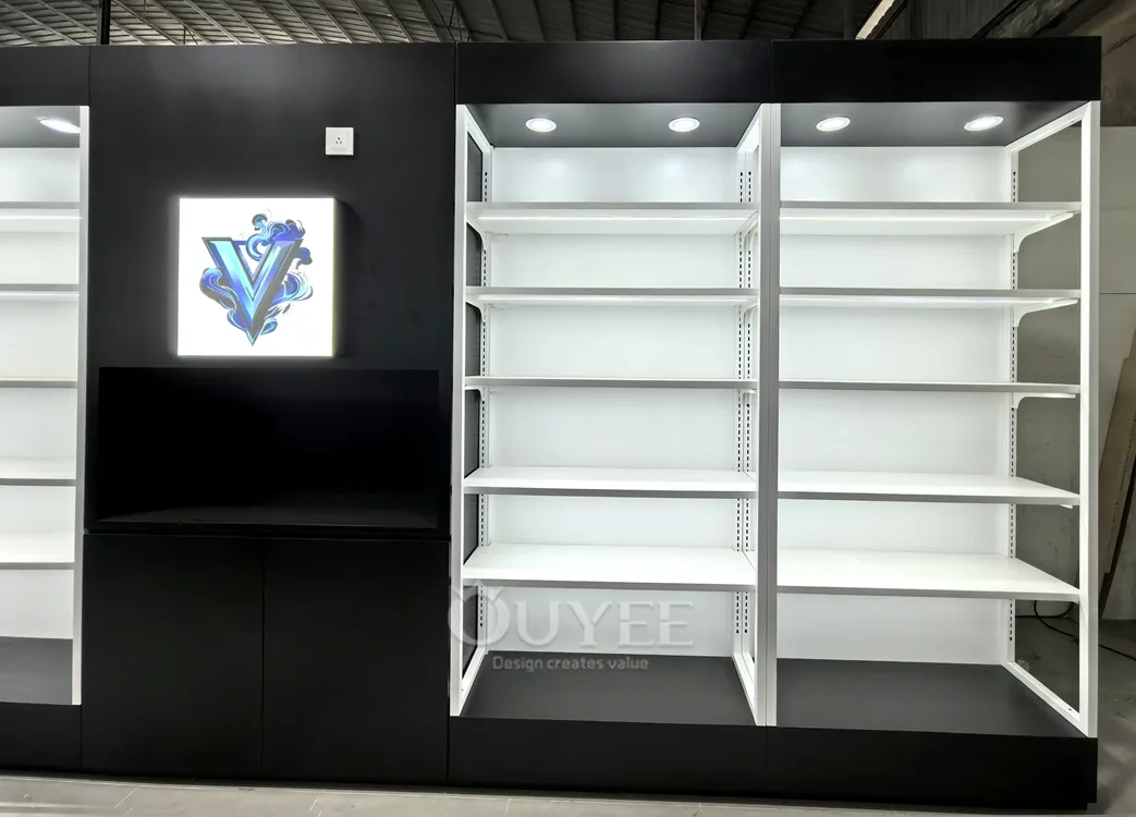Black and White LED Wall Display Rack 04