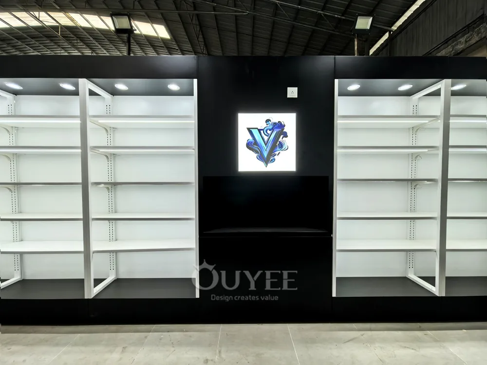 Black and White LED Wall Display Rack 05