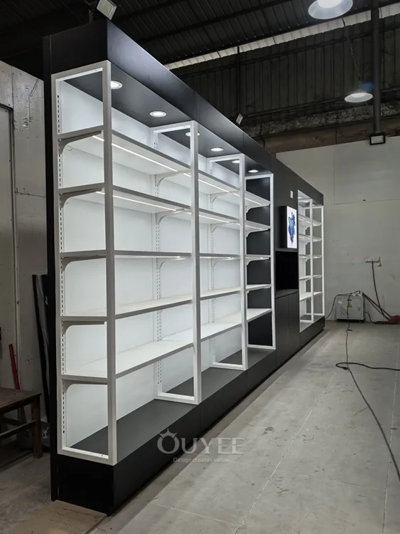 Black and White LED Wall Display Rack 06