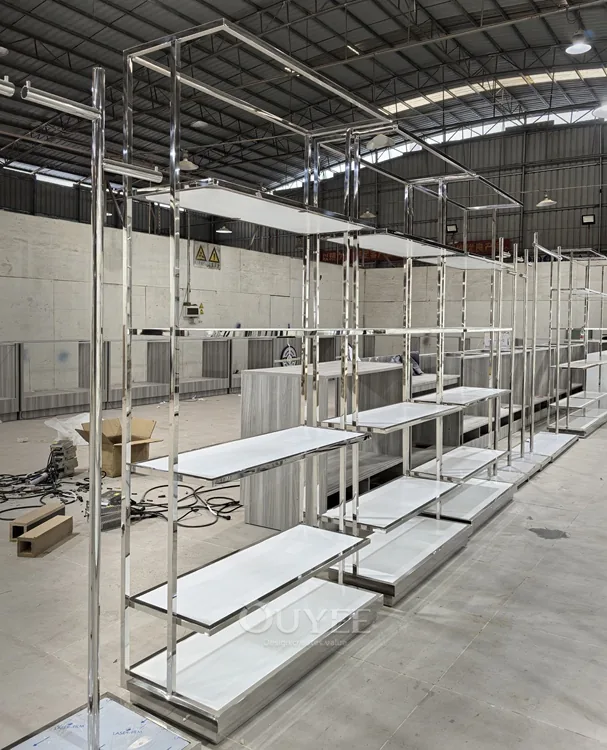 Chrome Modular Apparel Display Rack System 01