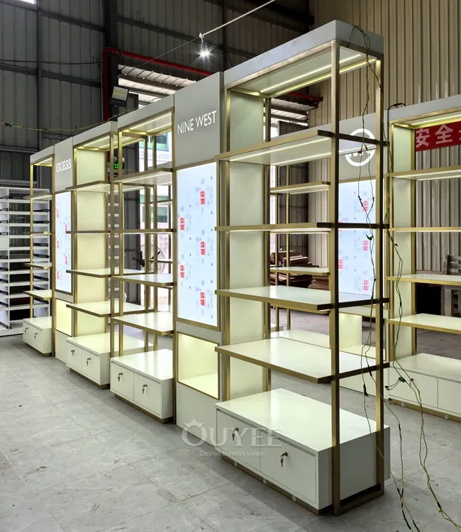 Gold Illuminated Brand Display Rack 01