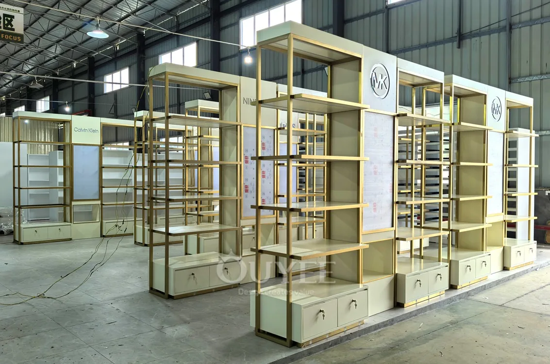 Gold Illuminated Brand Display Rack 03