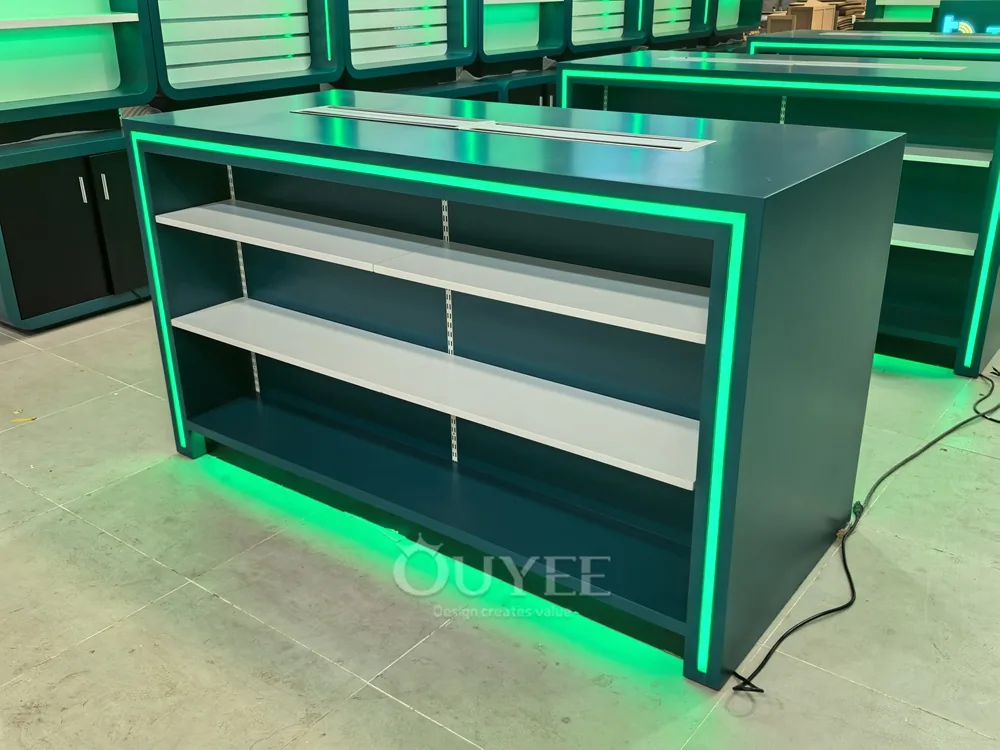 Soporte de exhibición de caja registradora con LED verde 02