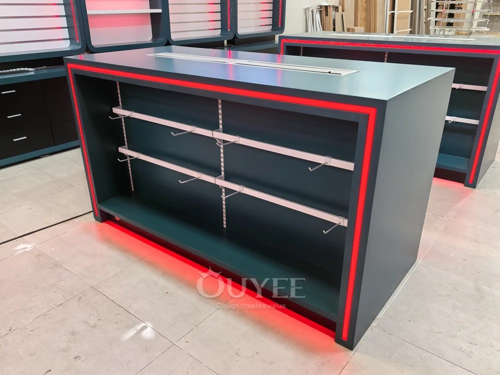 Soporte de exhibición de caja registradora con LED verde 04