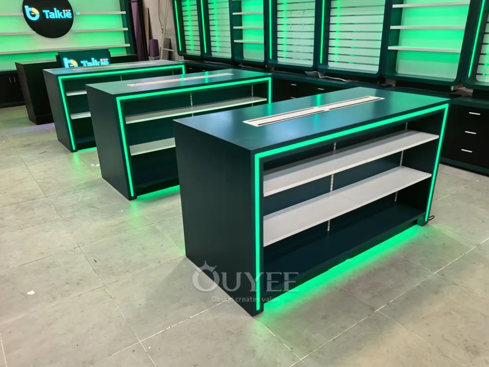 Soporte de exhibición de caja registradora con LED verde 07