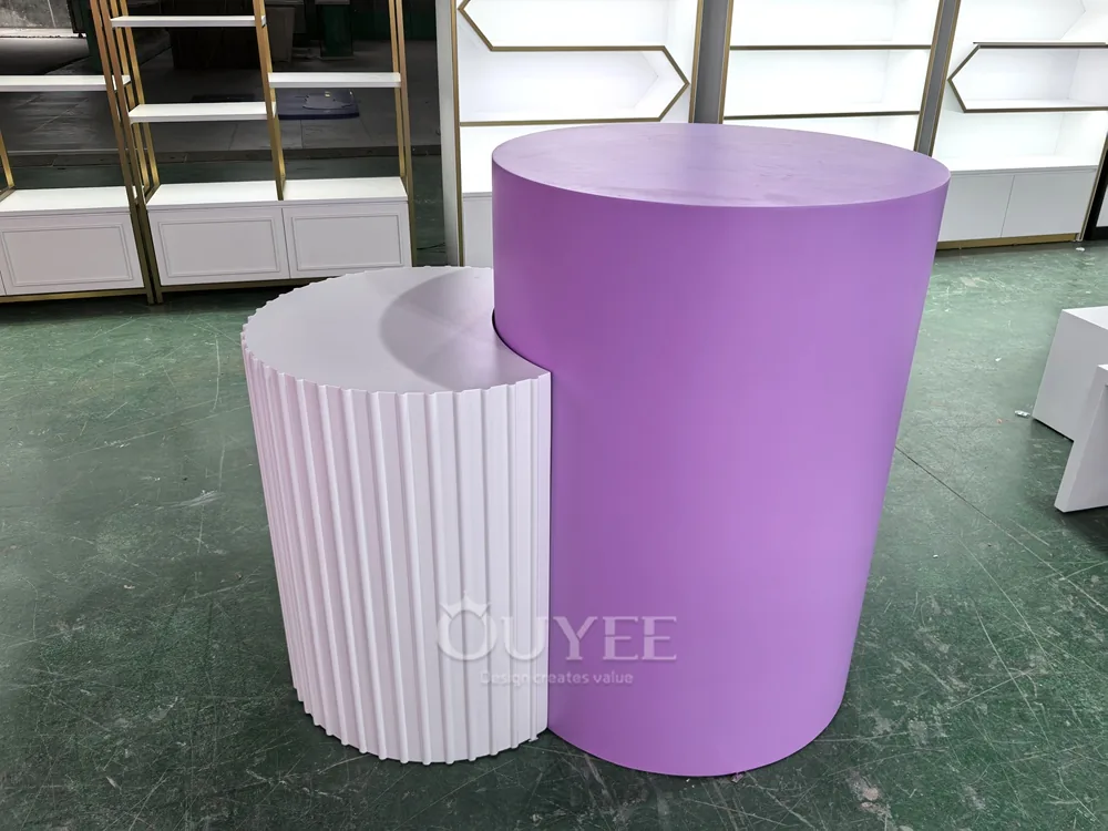 Conjunto de stands modulares de exhibición de cosméticos lilas 06