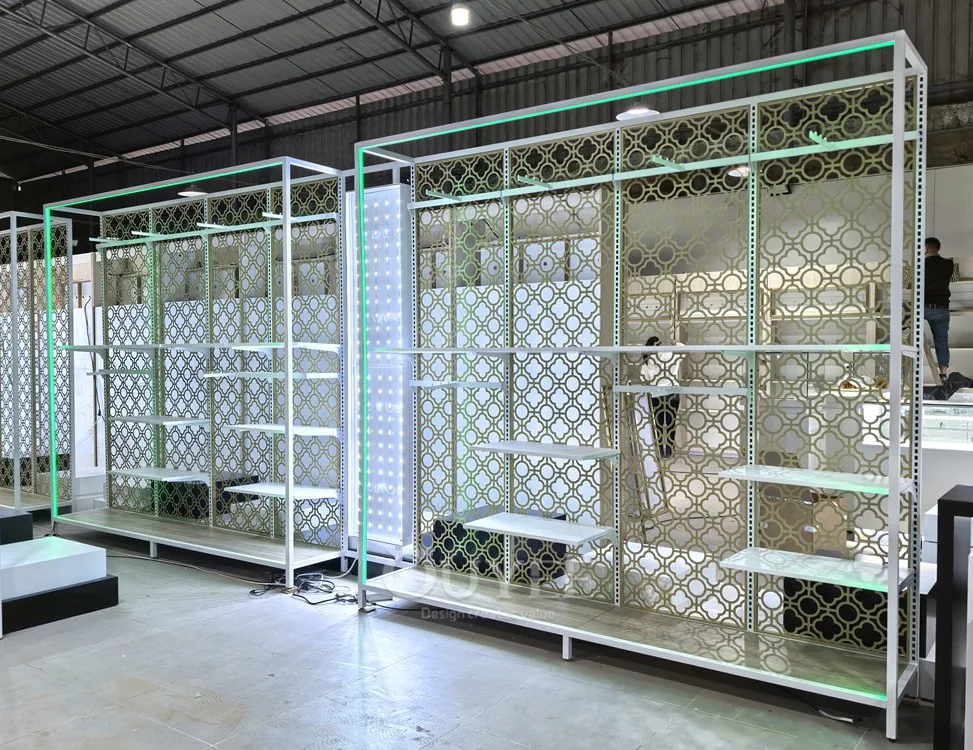 White LED Pattern Back Display Rack 01