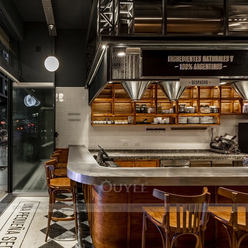 Conception de comptoir de bar à café industriel (2)