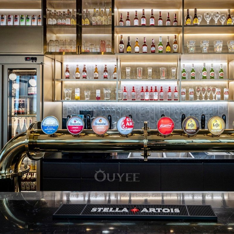 scaffalature retroilluminate per interni di bar caffè moderni (1)