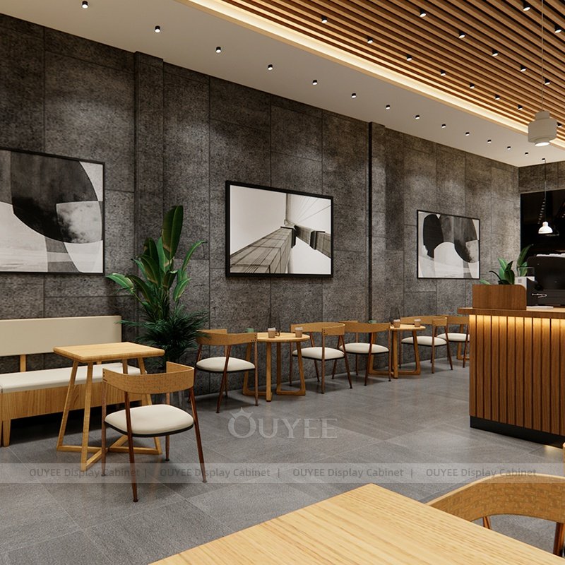 moderner Kaffeetheken mit Holzlamellenfront (6)