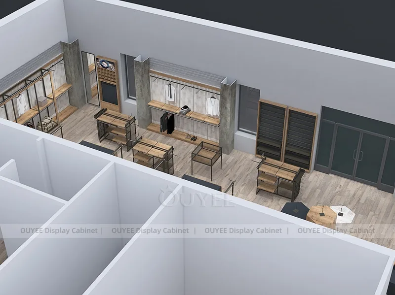 Apparel Store Plan and Layout Concept | Clothing Store Fixture
