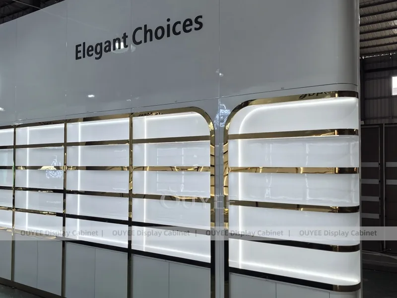 Black Gold Perfume Backwall With Oval Tester Counter_05