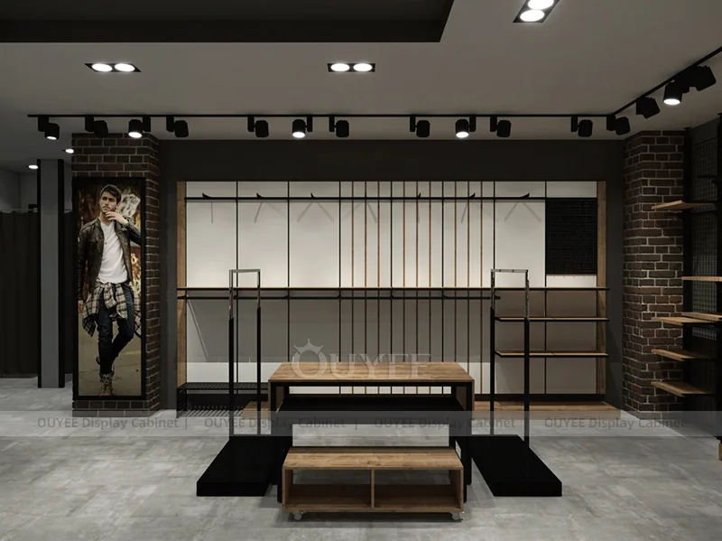Black Industrial Apparel Display Bay System_03