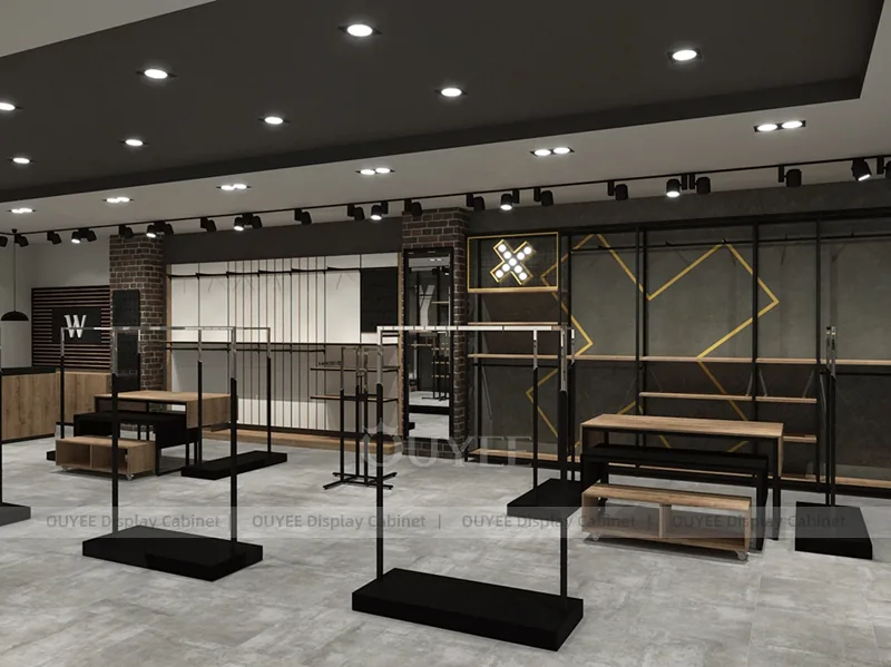 Black Industrial Apparel Display Bay System_04