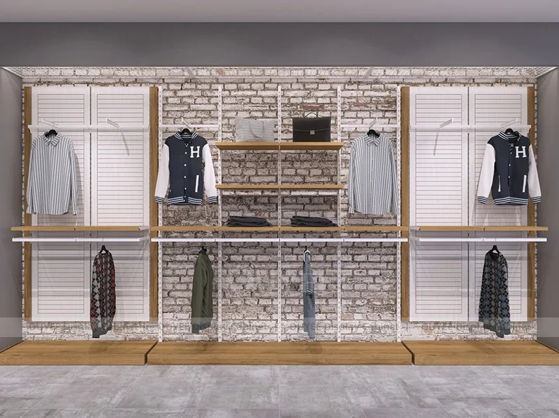 Wardrobe Display Methods Black Wardrobe Wall and Hanging Display System | Clothing Store