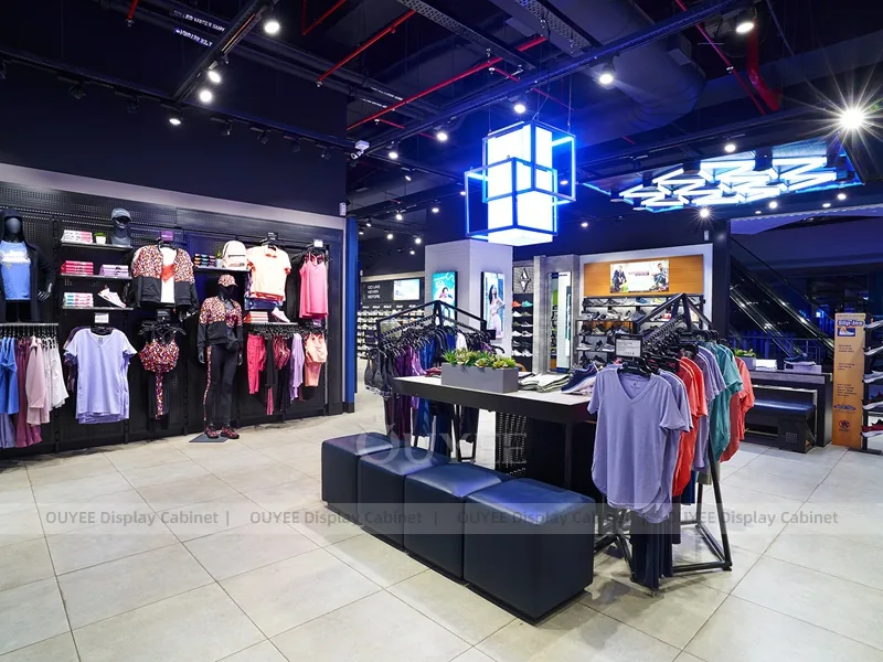 Conjunto de mobiliário para loja de esportes Neon Azul_01