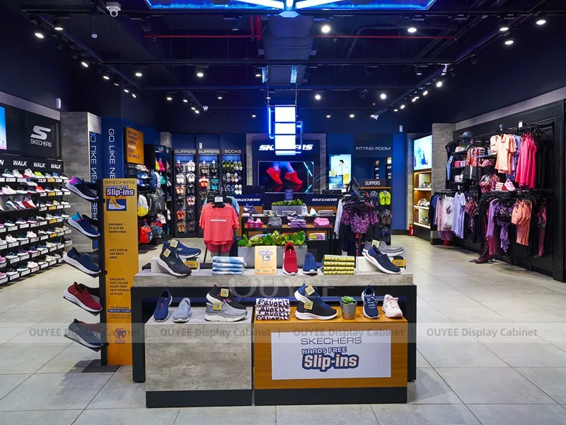 Conjunto de mobiliário para loja de esportes Neon Azul_04