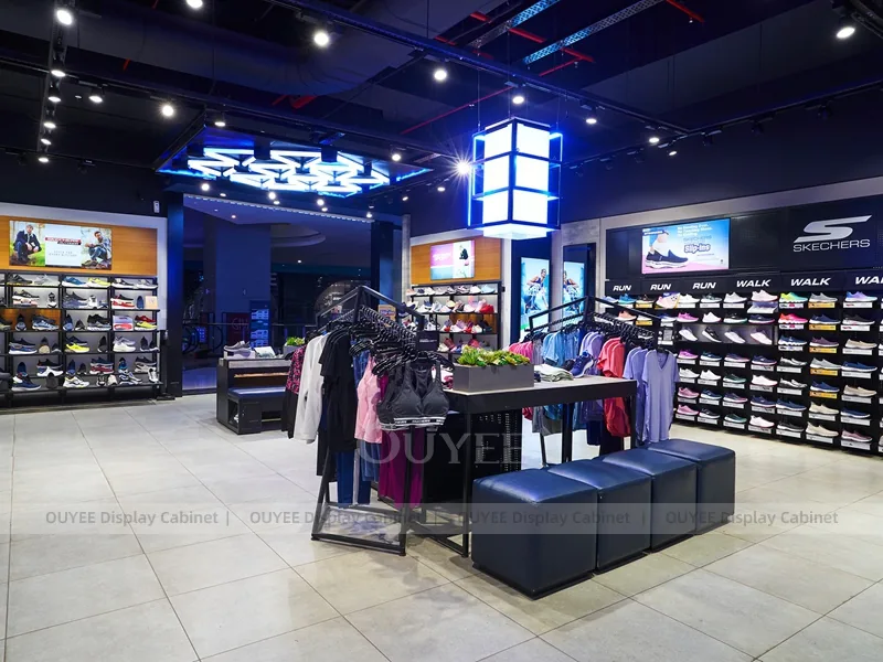Conjunto de mobiliário para loja de esportes Neon Azul_05