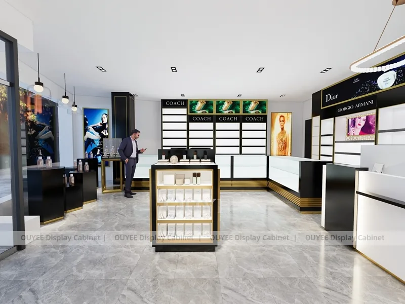 Bright Modern Perfume Retail Layout With Central Tester Table_01