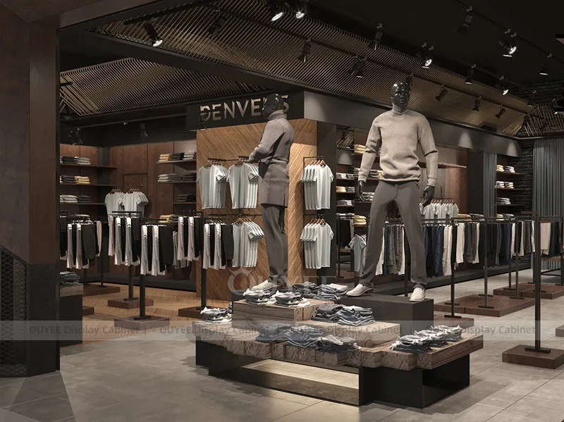 Colección de exhibición de boutique de ropa masculina de lujo oscura_01