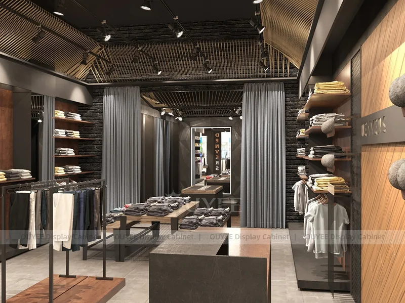 Colección de Exhibición de Boutique de Ropa para Hombres de Lujo Oscuro_29