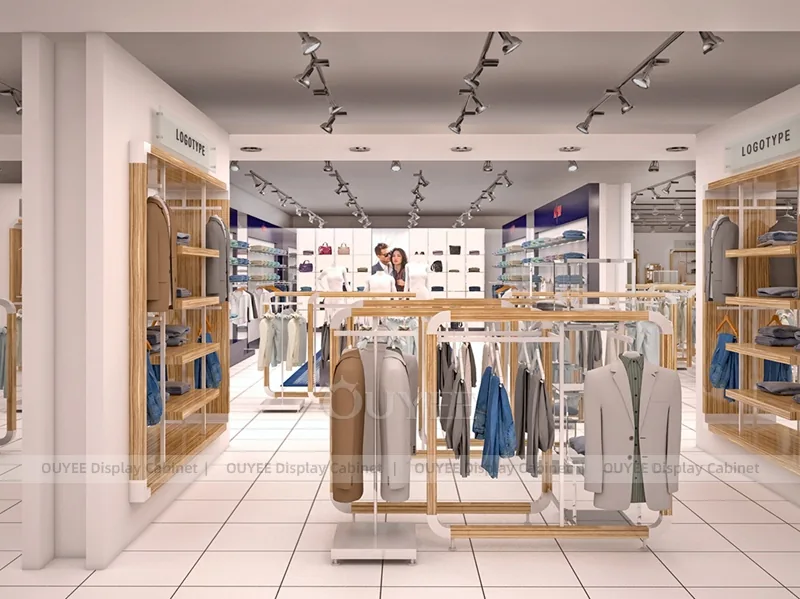 Colección de mesas de exhibición de ropa blanca minimalista_04